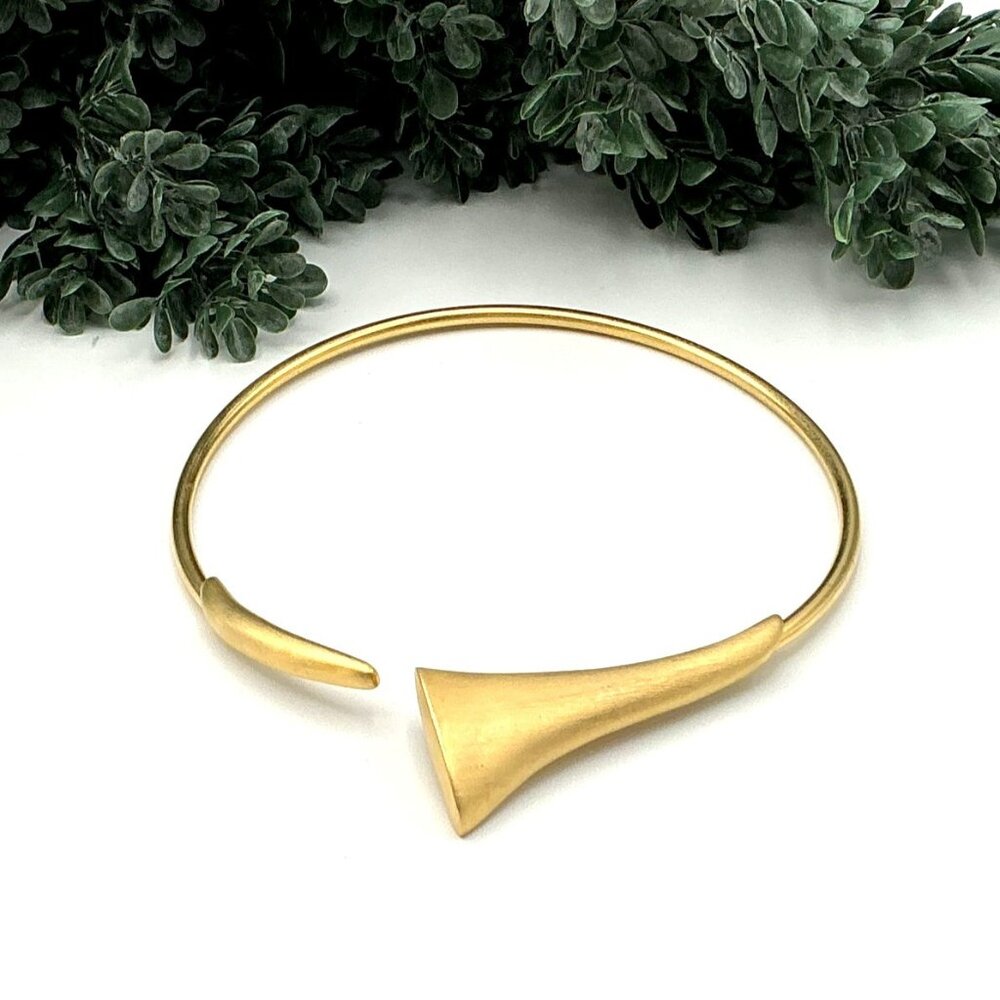 Gold-Tone Open Cuff Bangle Necklace by Darlene